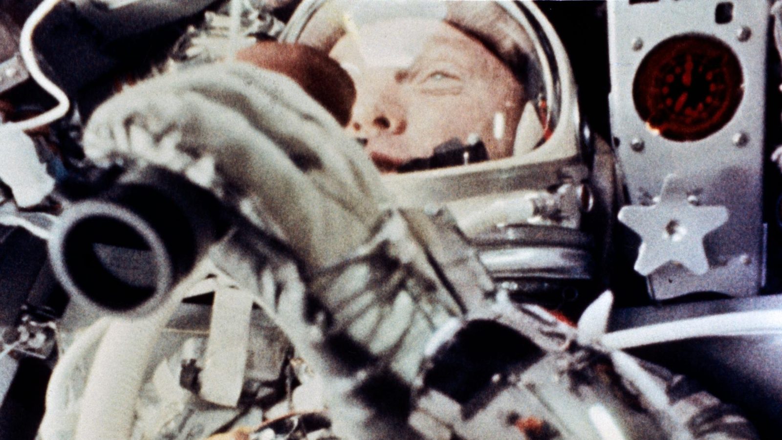 John Glenn aboard Friendship 7 during the first American orbital flight, 1962